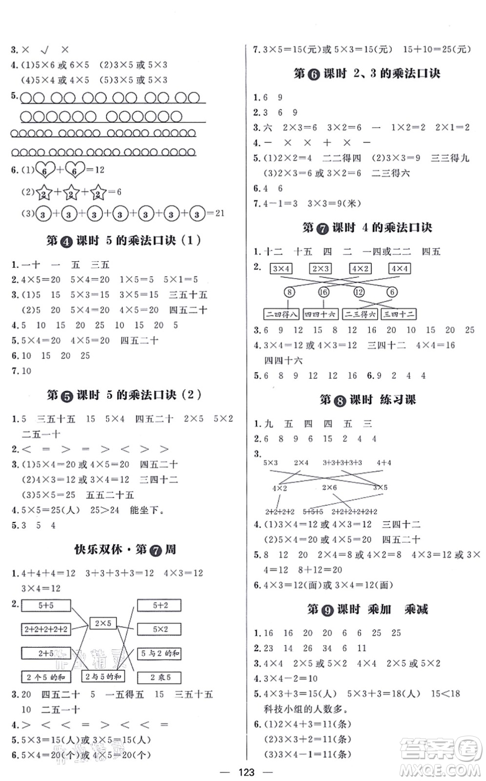 南方出版社2021練出好成績(jī)二年級(jí)數(shù)學(xué)上冊(cè)RJ人教版答案