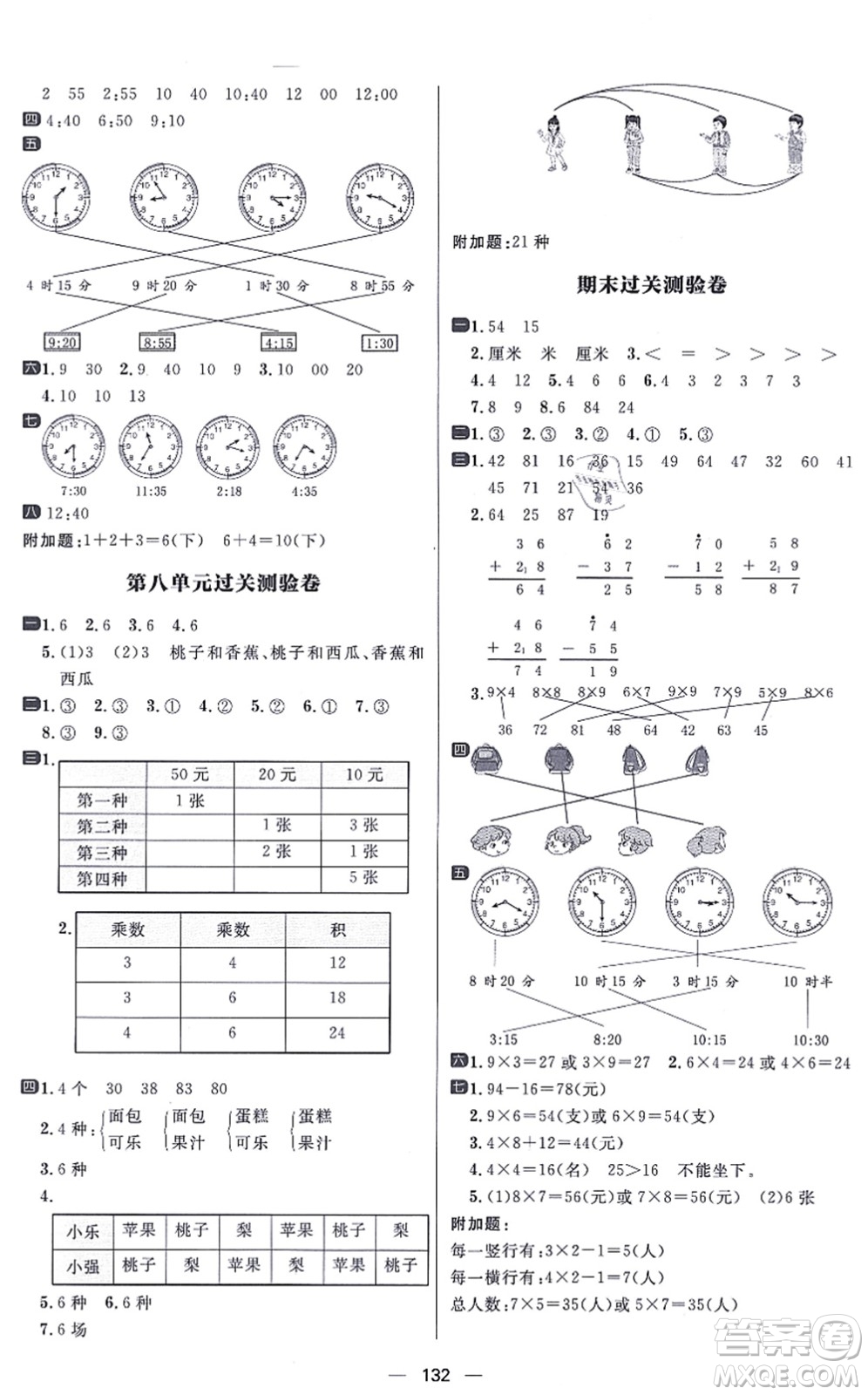 南方出版社2021練出好成績(jī)二年級(jí)數(shù)學(xué)上冊(cè)RJ人教版答案