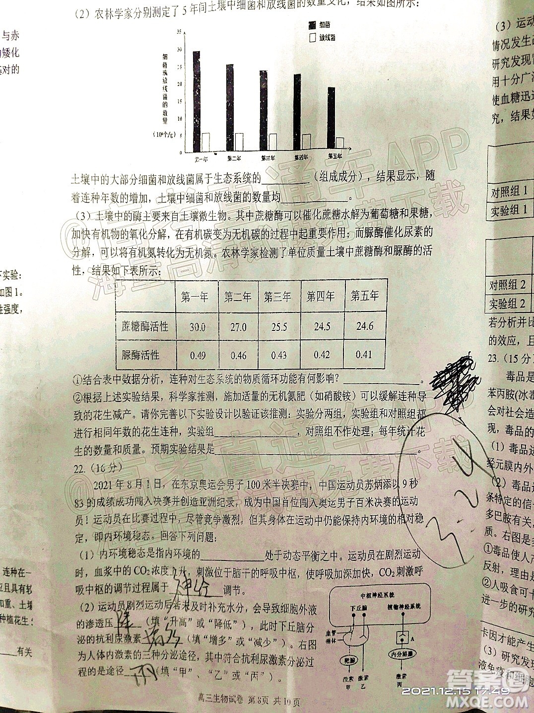 騰云聯(lián)盟2021-2022學(xué)年度上學(xué)期高三12月聯(lián)考生物試題及答案