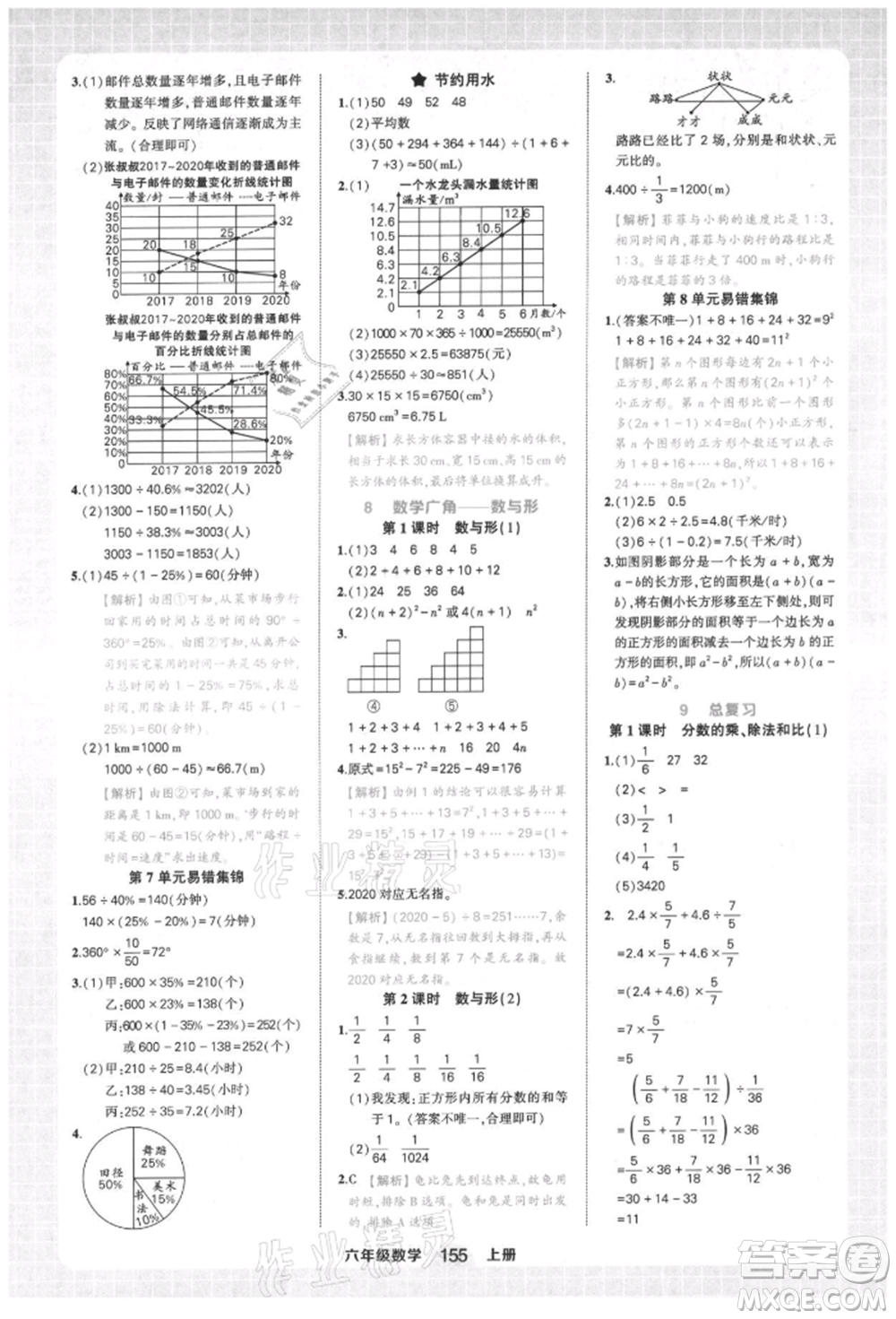 西安出版社2021狀元成才路狀元作業(yè)本六年級(jí)數(shù)學(xué)上冊(cè)人教版參考答案