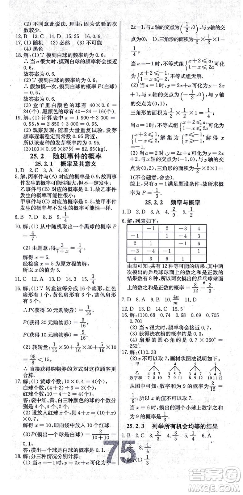 遼寧少年兒童出版社2021練重點(diǎn)九年級數(shù)學(xué)上冊HS華師版河南專版答案