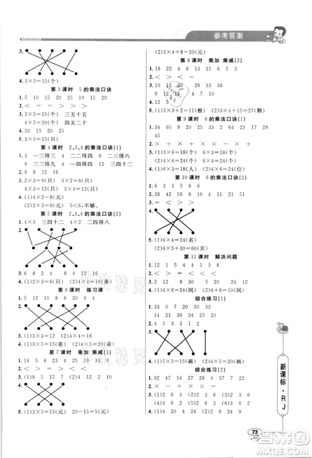 山東畫報(bào)出版社2021應(yīng)用題天天練二年級(jí)數(shù)學(xué)上冊(cè)人教版參考答案