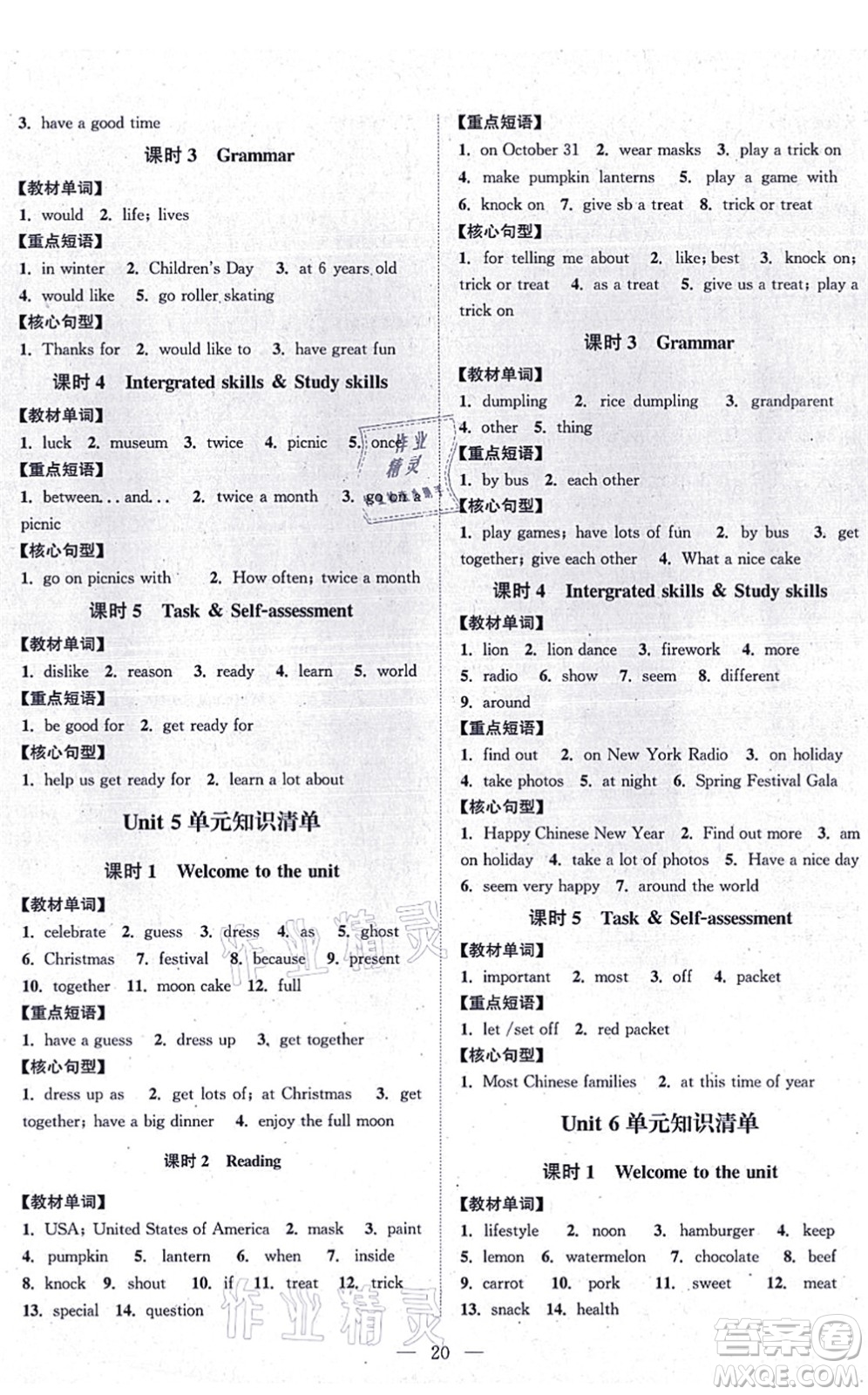 江蘇人民出版社2021創(chuàng)新課時(shí)作業(yè)本七年級(jí)英語上冊(cè)譯林版連云港專版答案