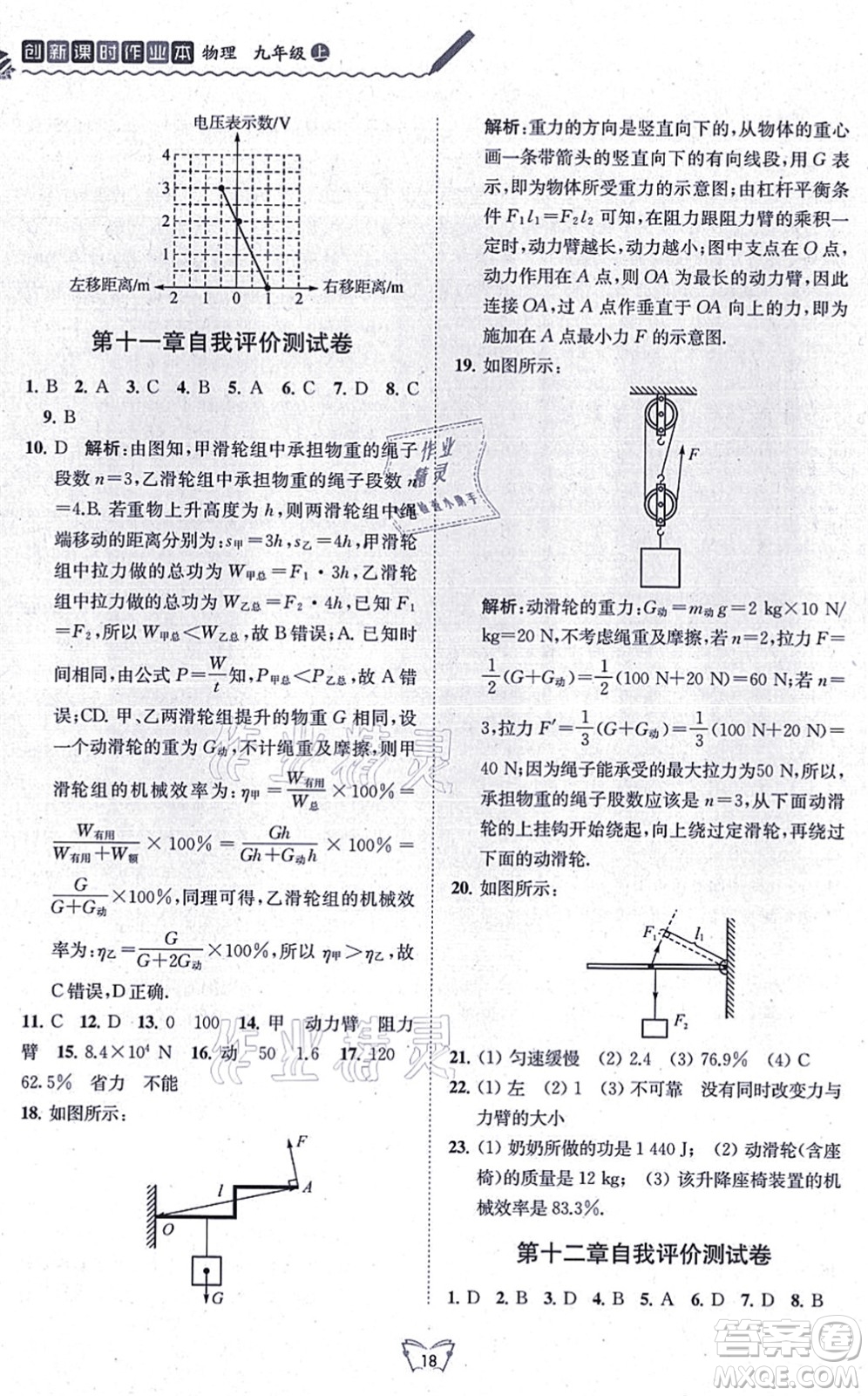 江蘇人民出版社2021創(chuàng)新課時(shí)作業(yè)本九年級(jí)物理上冊(cè)蘇科版答案