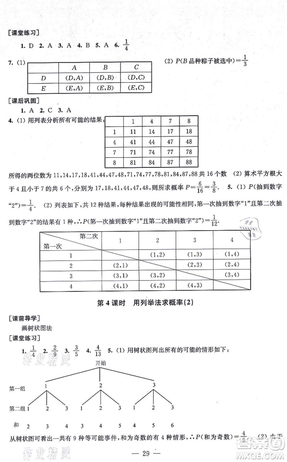 江蘇鳳凰美術(shù)出版社2021創(chuàng)新課時(shí)作業(yè)九年級(jí)數(shù)學(xué)上冊(cè)新課標(biāo)全國(guó)版答案