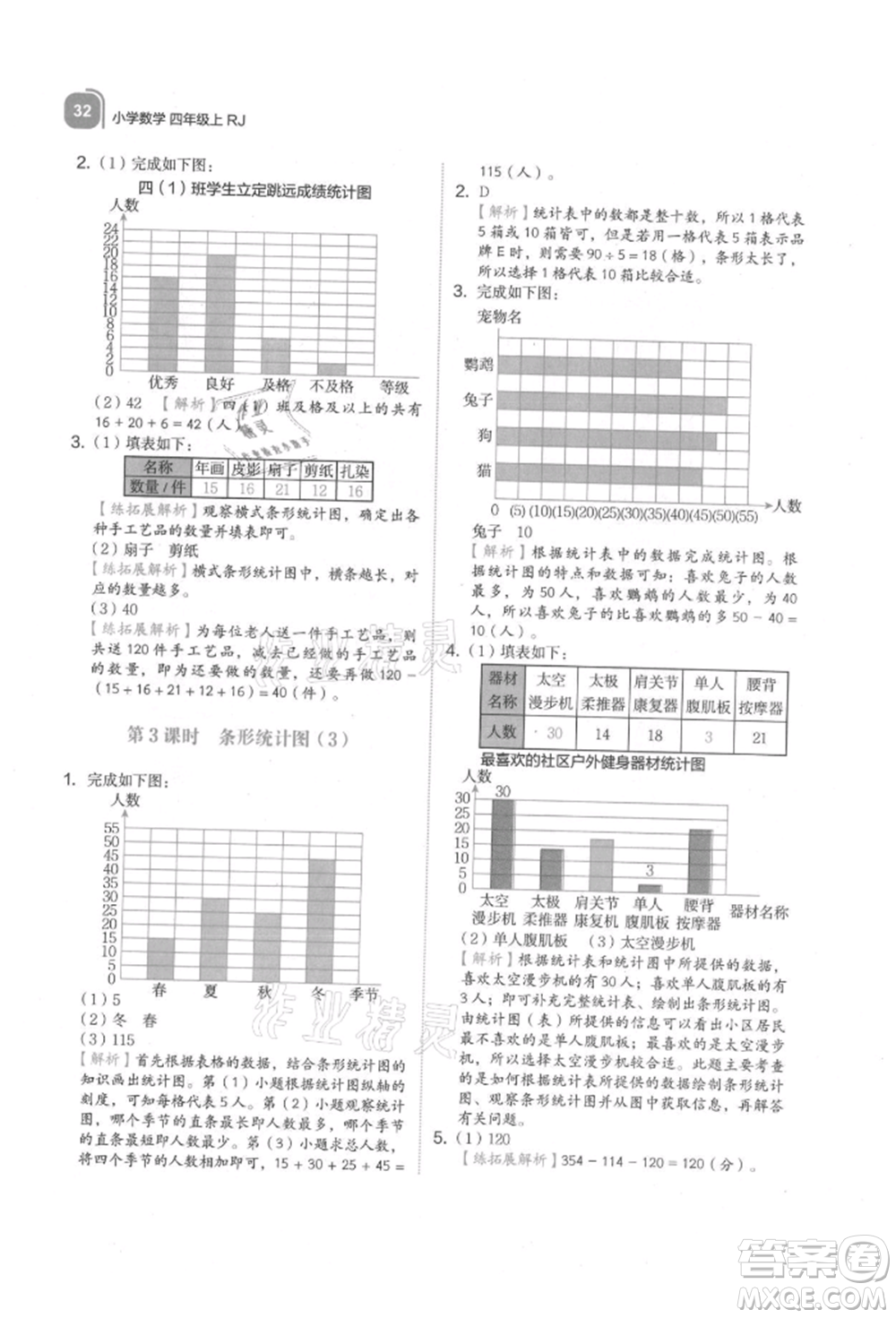 浙江教育出版社2021新東方優(yōu)學(xué)練四年級(jí)數(shù)學(xué)上冊(cè)人教版參考答案