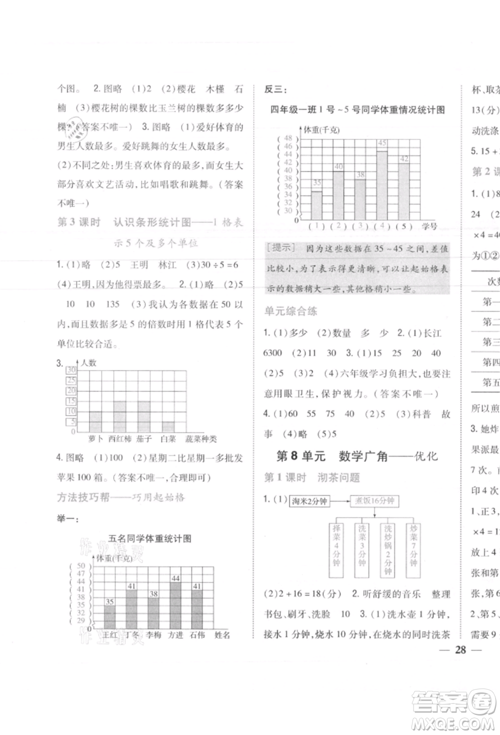 吉林人民出版社2021小學(xué)題幫四年級(jí)數(shù)學(xué)上冊(cè)人教版參考答案