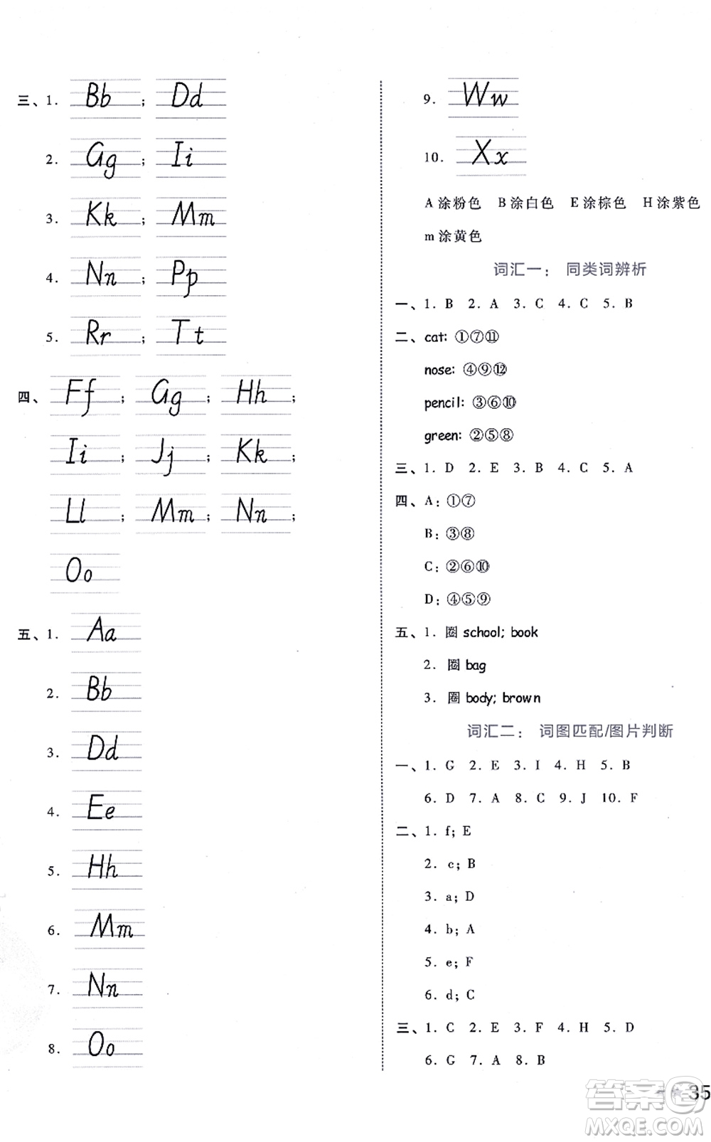 吉林教育出版社2021榮德基好卷三年級英語上冊PEP版答案