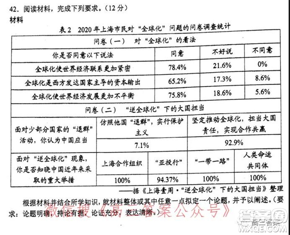 昆明市2022屆高三三診一模摸底診斷測試文科綜合試題及答案