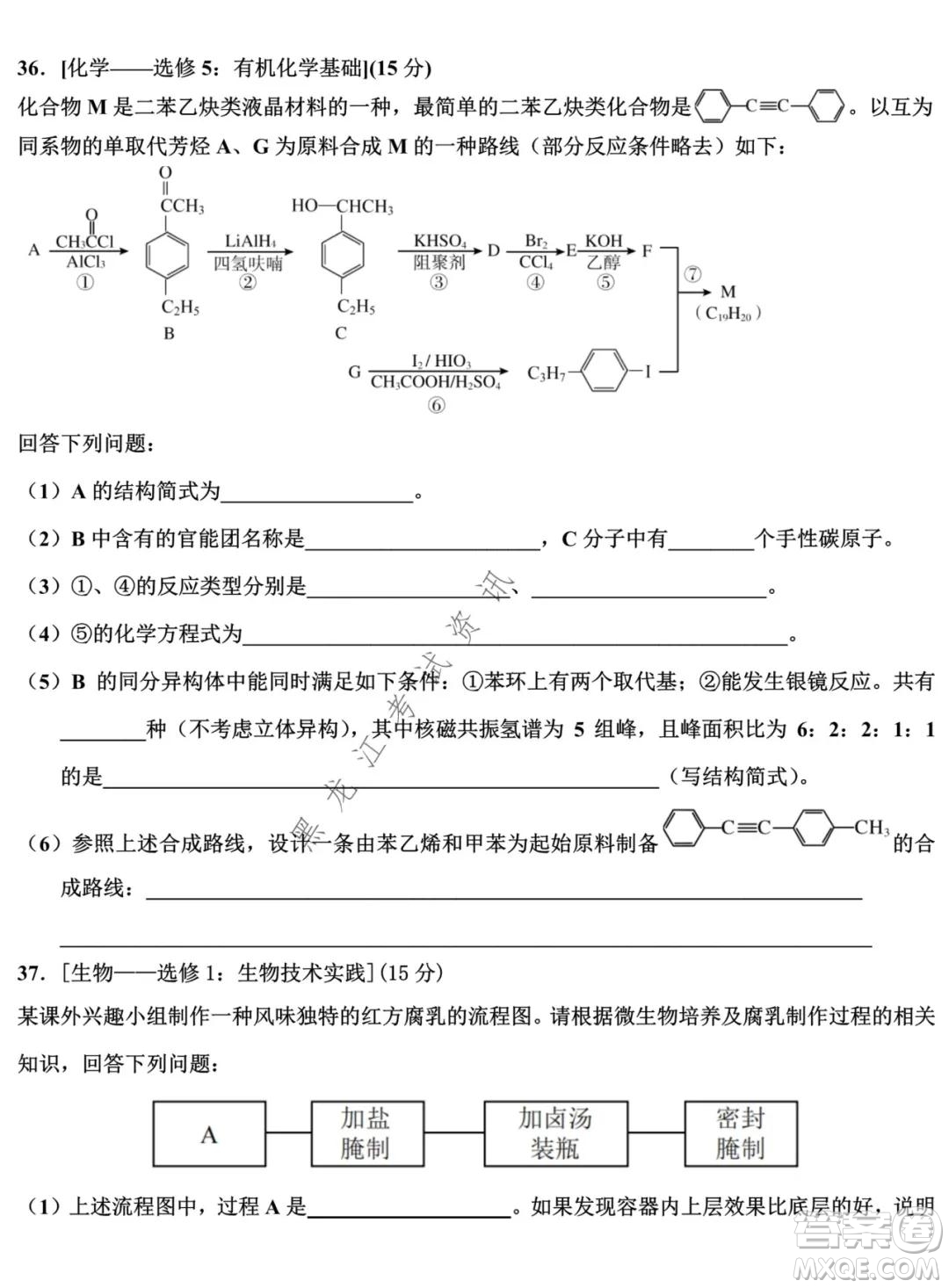 哈師大附中2021-2022學(xué)年度高三上學(xué)期期末考試?yán)砜凭C合試題及答案