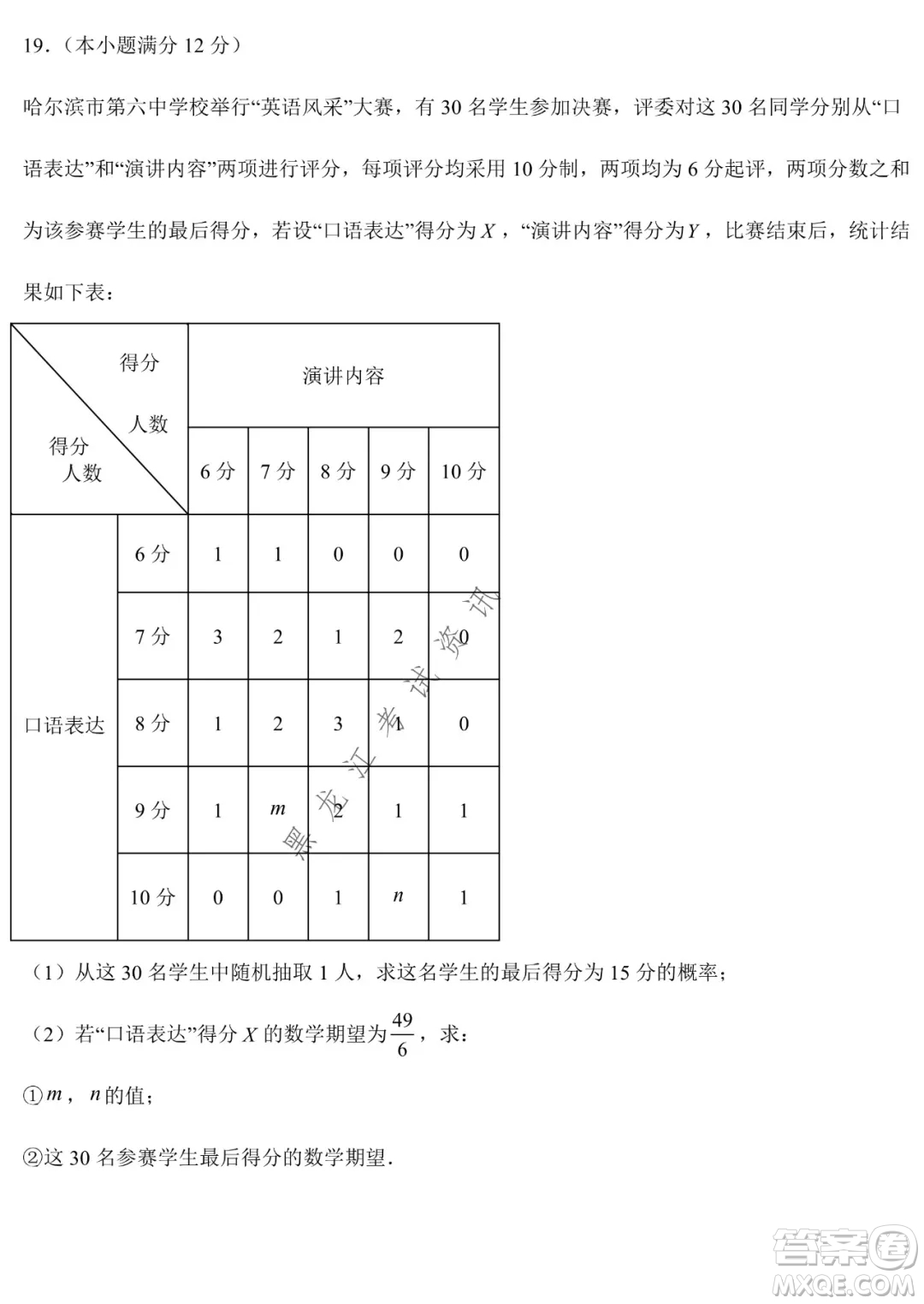 哈爾濱市第六中學(xué)2019級(jí)上學(xué)期期末考試高三理數(shù)試題及答案