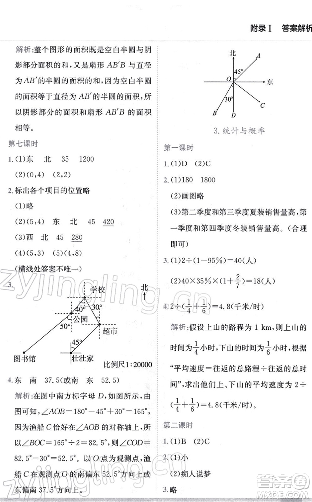 龍門書局2022黃岡小狀元作業(yè)本六年級數(shù)學(xué)下冊R人教版答案