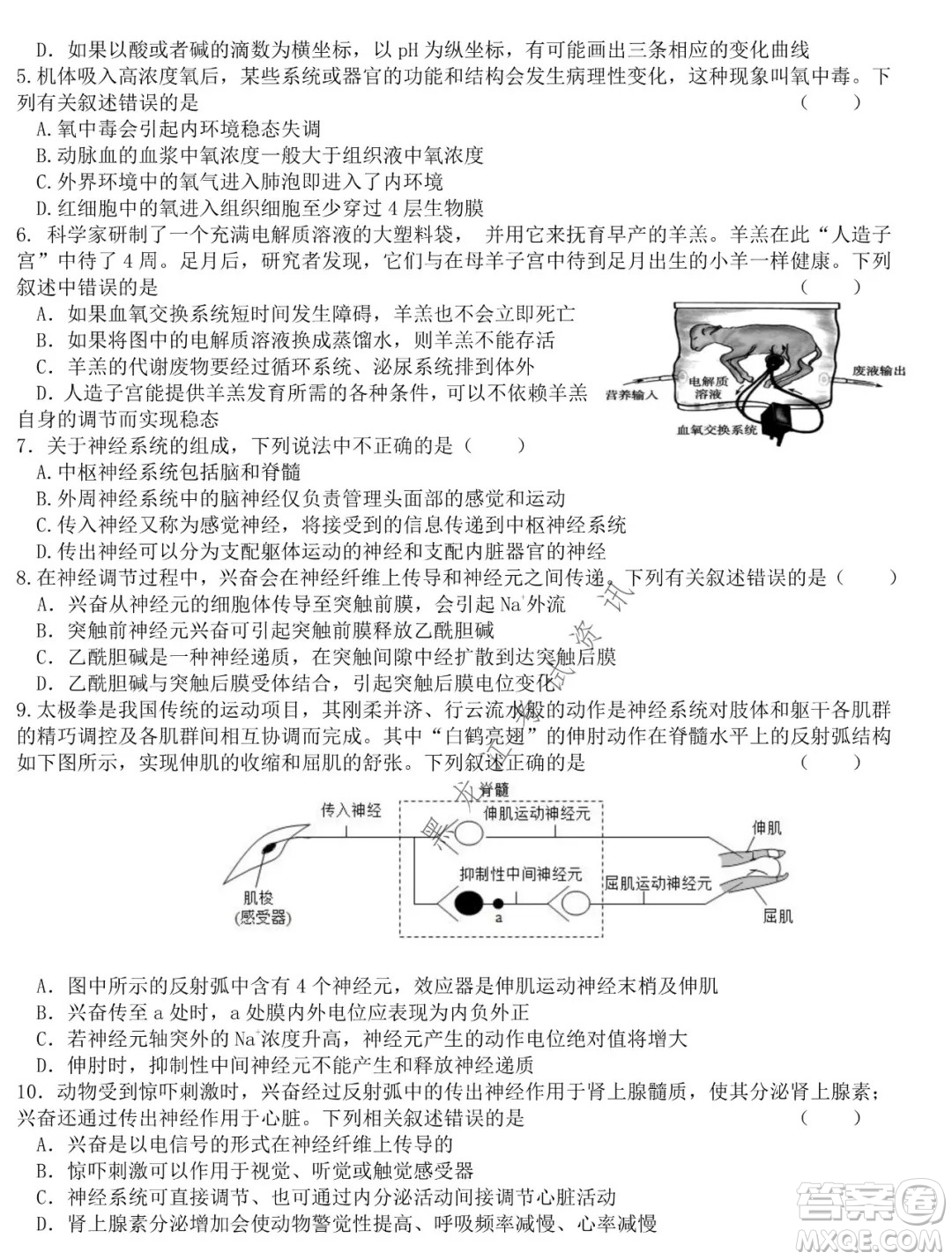 哈爾濱市第六中學(xué)校2020級上學(xué)期期末考試高二生物試題及答案