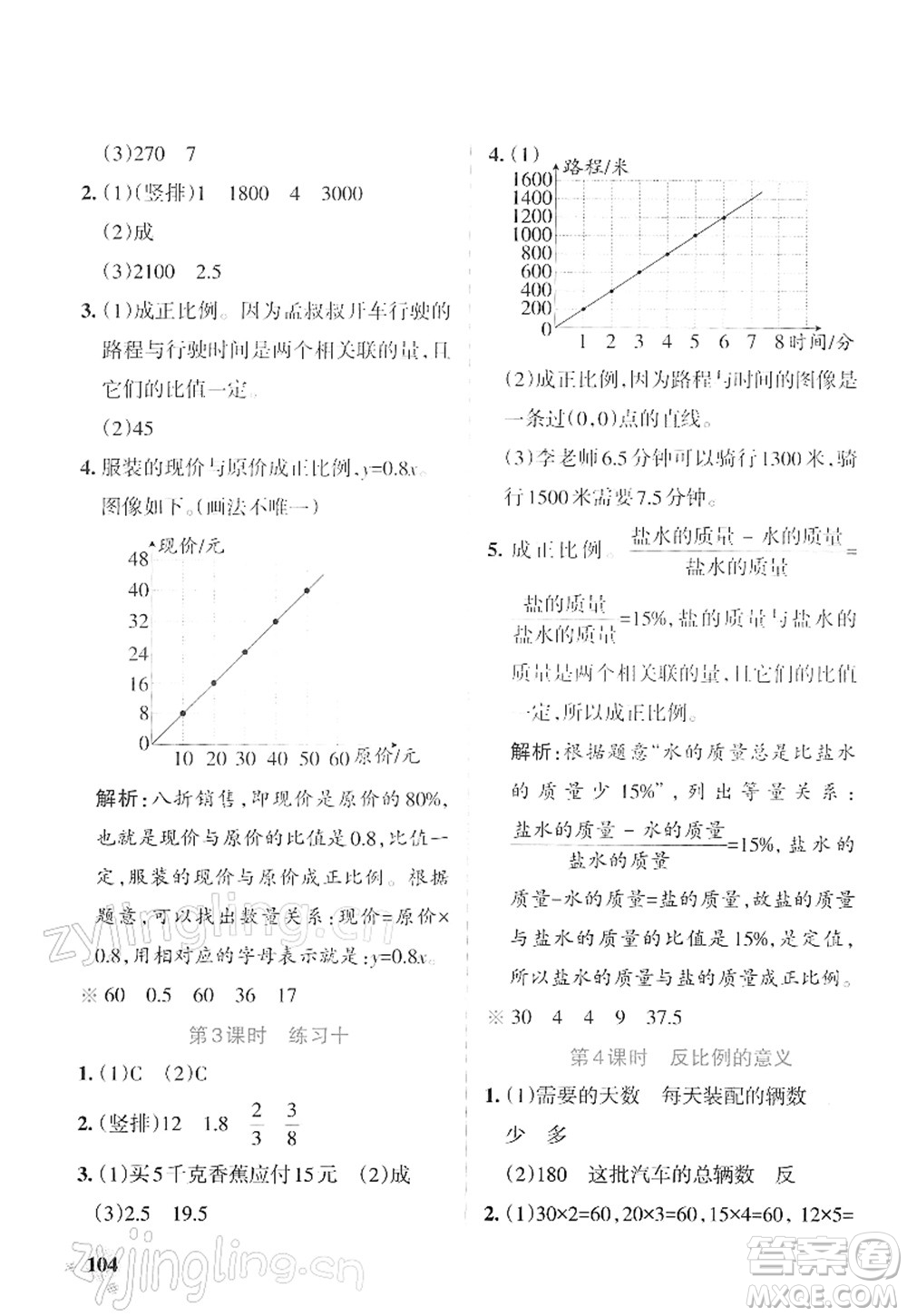 陜西師范大學(xué)出版總社2022PASS小學(xué)學(xué)霸作業(yè)本六年級(jí)數(shù)學(xué)下冊(cè)SJ蘇教版答案