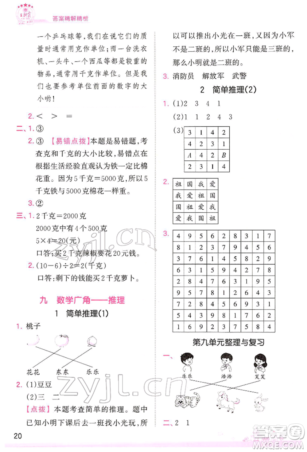 江西人民出版社2022王朝霞創(chuàng)維新課堂同步優(yōu)化訓(xùn)練二年級下冊數(shù)學(xué)人教版參考答案