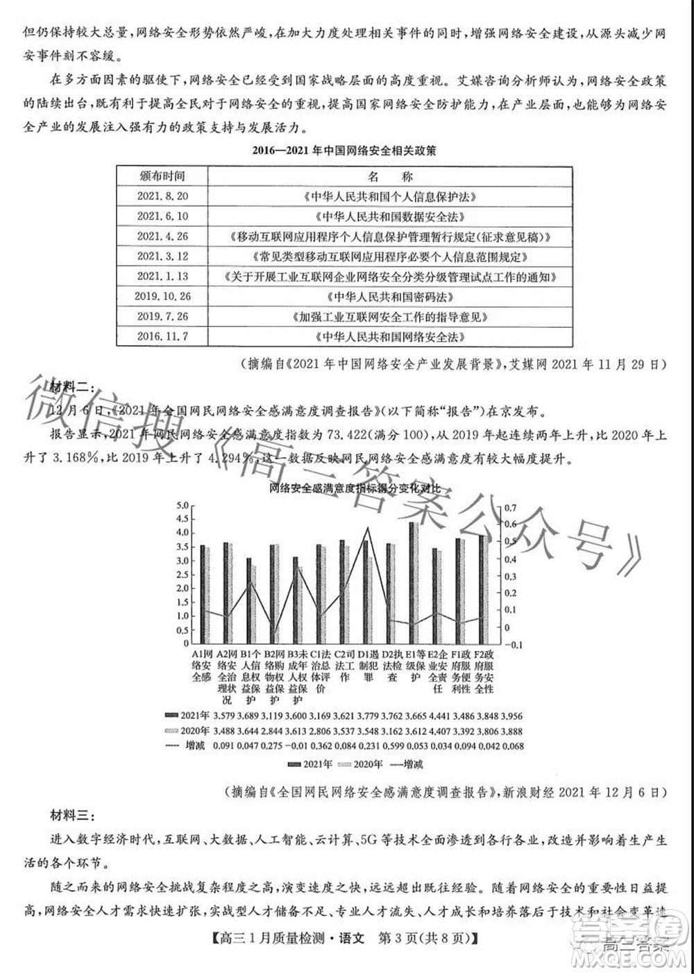 2022屆九師聯(lián)盟高三1月質(zhì)量檢測(cè)語文試題及答案