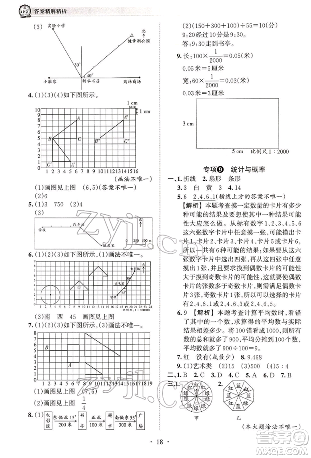 江西人民出版社2022王朝霞考點(diǎn)梳理時(shí)習(xí)卷六年級(jí)數(shù)學(xué)下冊(cè)人教版參考答案