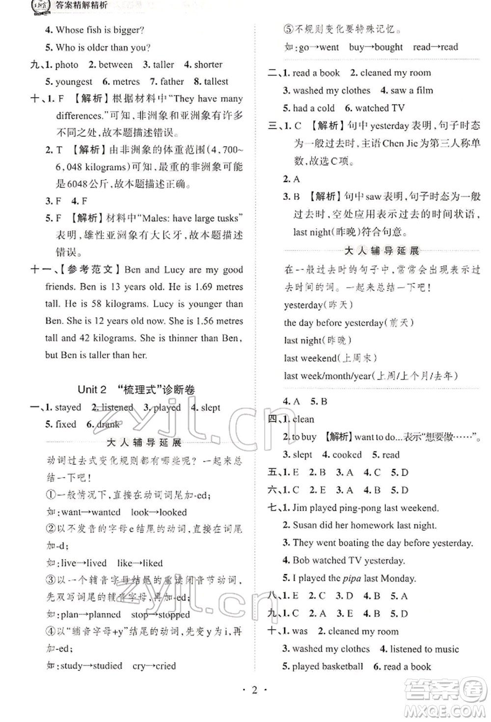 江西人民出版社2022王朝霞考點(diǎn)梳理時(shí)習(xí)卷六年級(jí)英語(yǔ)下冊(cè)人教版參考答案