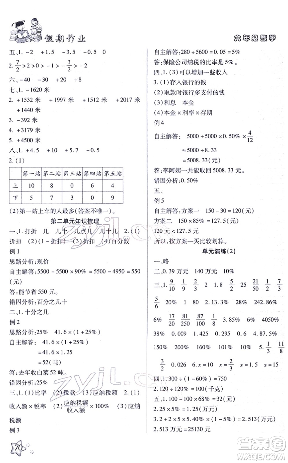 河北科學(xué)技術(shù)出版社2022輕松總復(fù)習(xí)假期作業(yè)輕松寒假六年級數(shù)學(xué)通用版答案