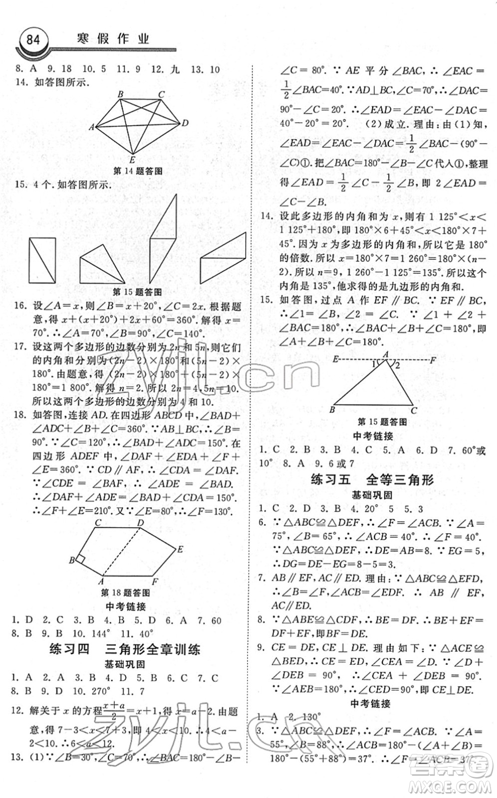 河北美術(shù)出版社2022一路領(lǐng)先寒假作業(yè)八年級數(shù)學(xué)國標(biāo)版答案