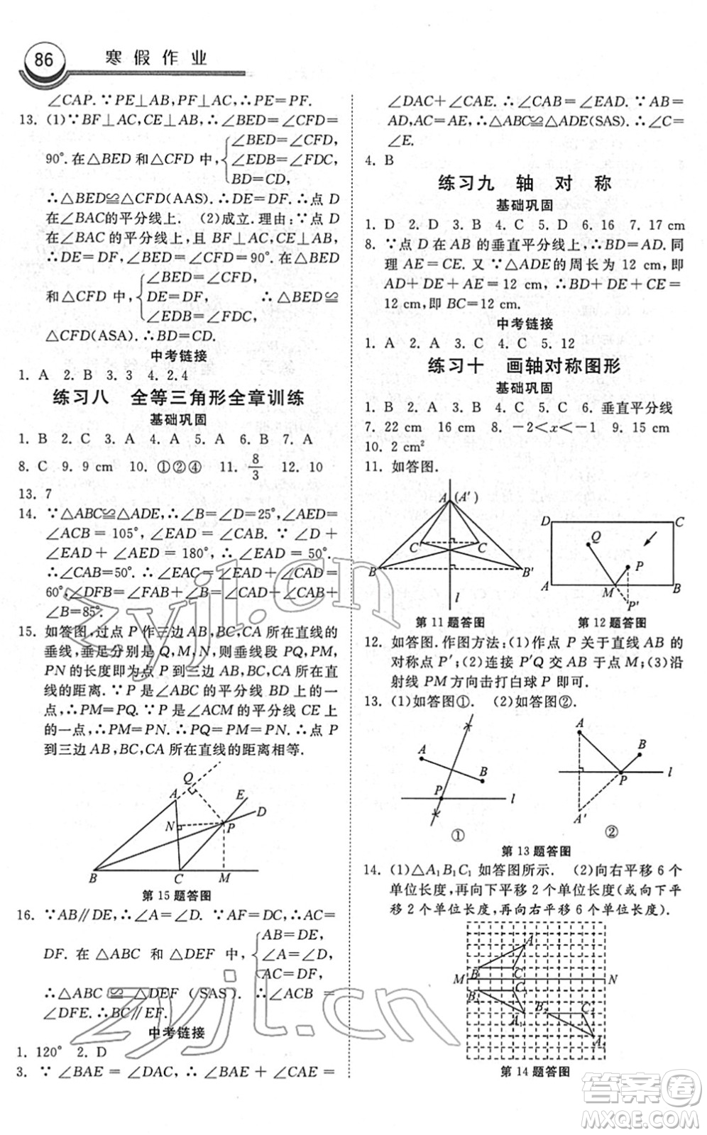 河北美術(shù)出版社2022一路領(lǐng)先寒假作業(yè)八年級數(shù)學(xué)國標(biāo)版答案