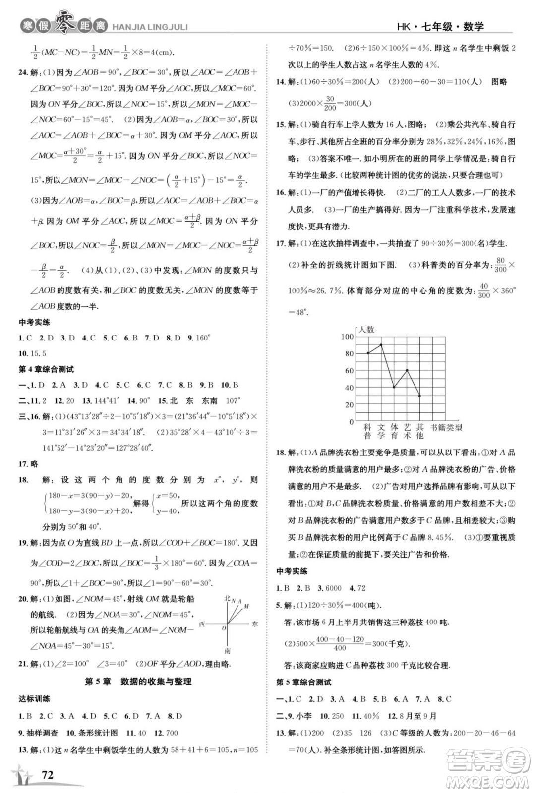 合肥工業(yè)大學(xué)出版社2022寒假零距離學(xué)期系統(tǒng)復(fù)習(xí)數(shù)學(xué)七年級HK滬科版答案