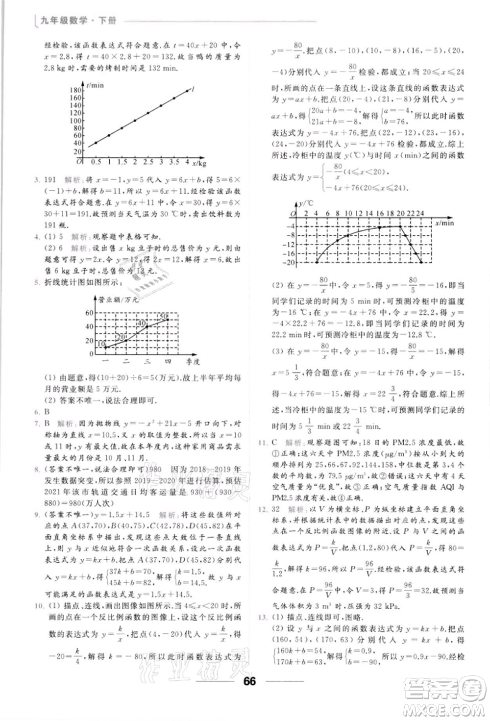 云南美術(shù)出版社2022亮點(diǎn)給力提優(yōu)課時(shí)作業(yè)本九年級(jí)數(shù)學(xué)下冊(cè)蘇科版參考答案