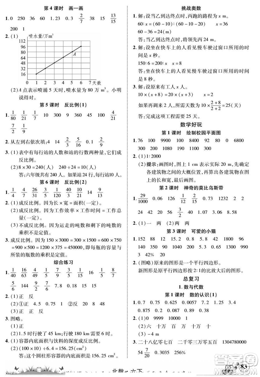 新疆青少年出版社2022英才小靈通北數(shù)六年級下冊答案