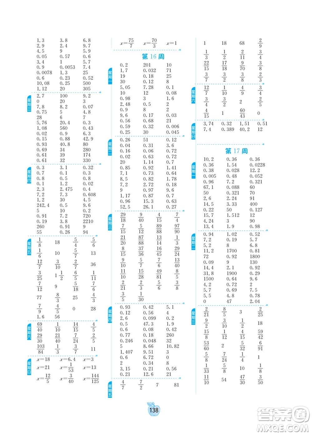 江蘇人民出版社2022小學(xué)數(shù)學(xué)計(jì)算高手五年級(jí)下冊(cè)BSD北師大版答案