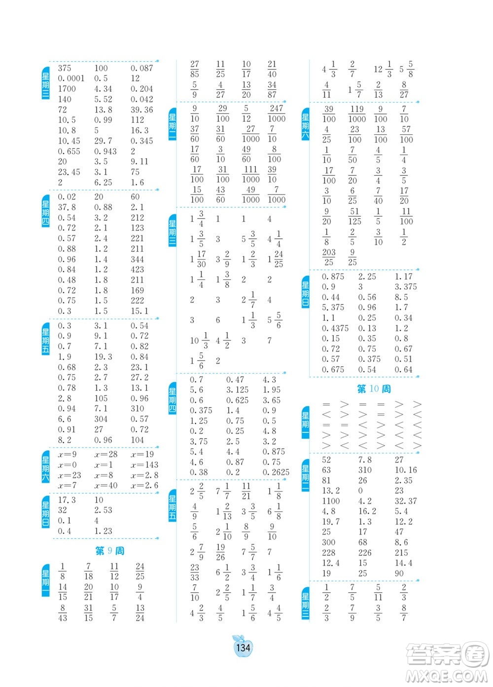 江蘇人民出版社2022小學(xué)數(shù)學(xué)計算高手五年級下冊JSJY蘇教版答案