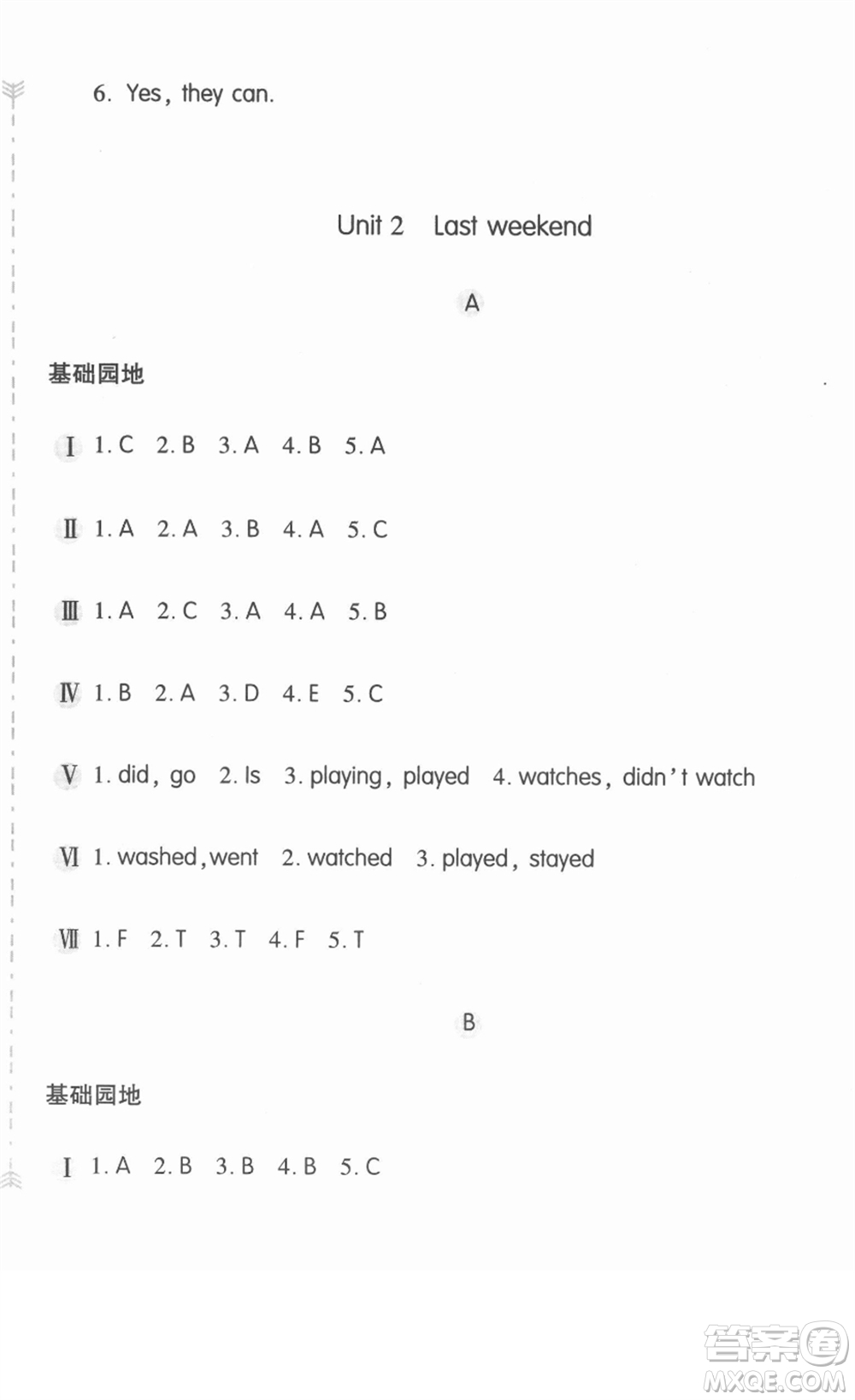 安徽少年兒童出版社2022新編基礎(chǔ)訓(xùn)練六年級英語下冊人教版答案