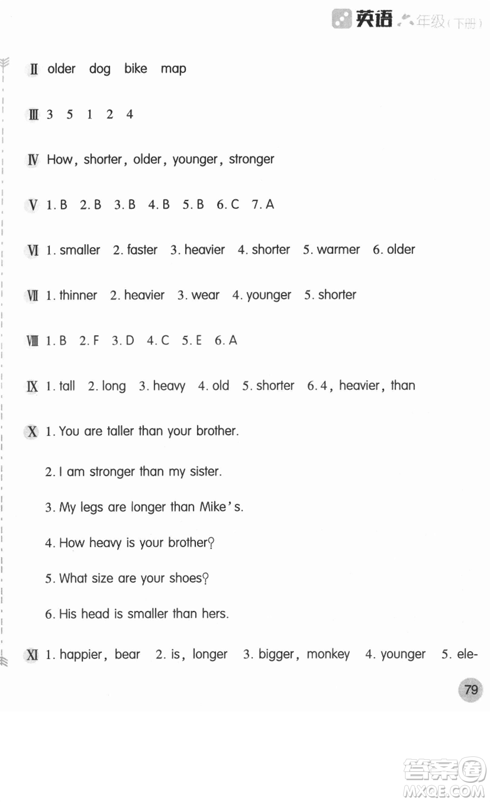 安徽少年兒童出版社2022新編基礎(chǔ)訓(xùn)練六年級英語下冊人教版答案