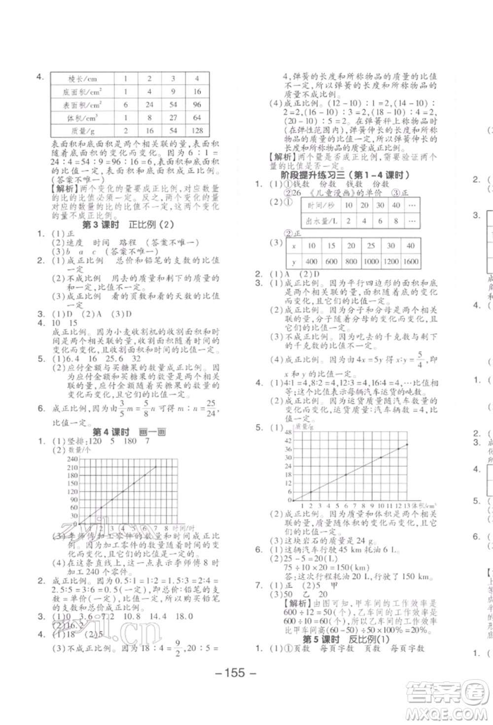 延邊教育出版社2022全品學(xué)練考六年級(jí)數(shù)學(xué)下冊(cè)北師大版參考答案