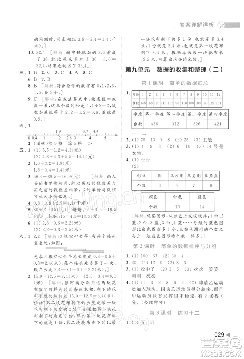 北京教育出版社2022亮點(diǎn)給力提優(yōu)班多維互動(dòng)空間三年級(jí)數(shù)學(xué)下冊蘇教版參考答案