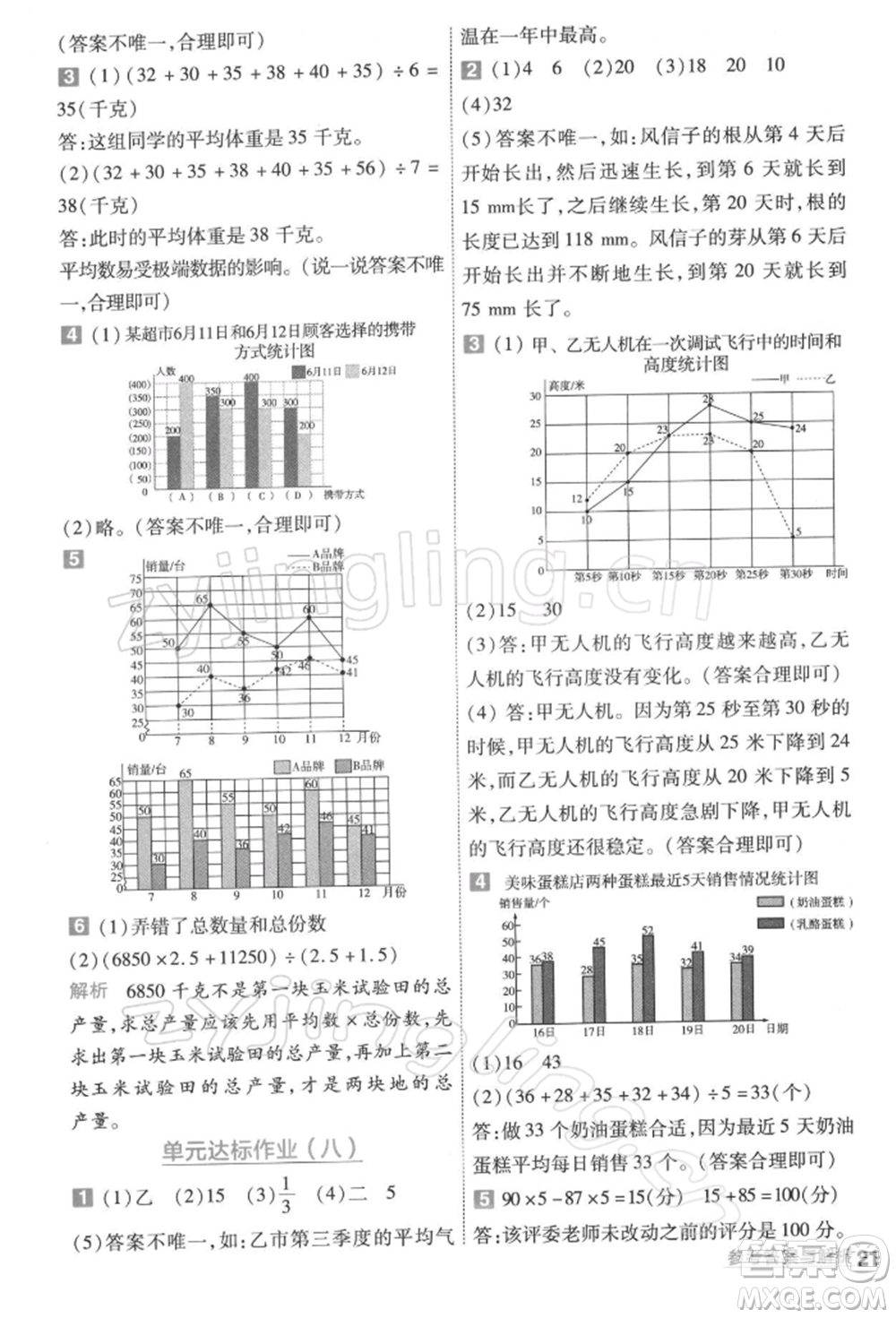 南京師范大學(xué)出版社2022一遍過五年級數(shù)學(xué)下冊北師大版參考答案