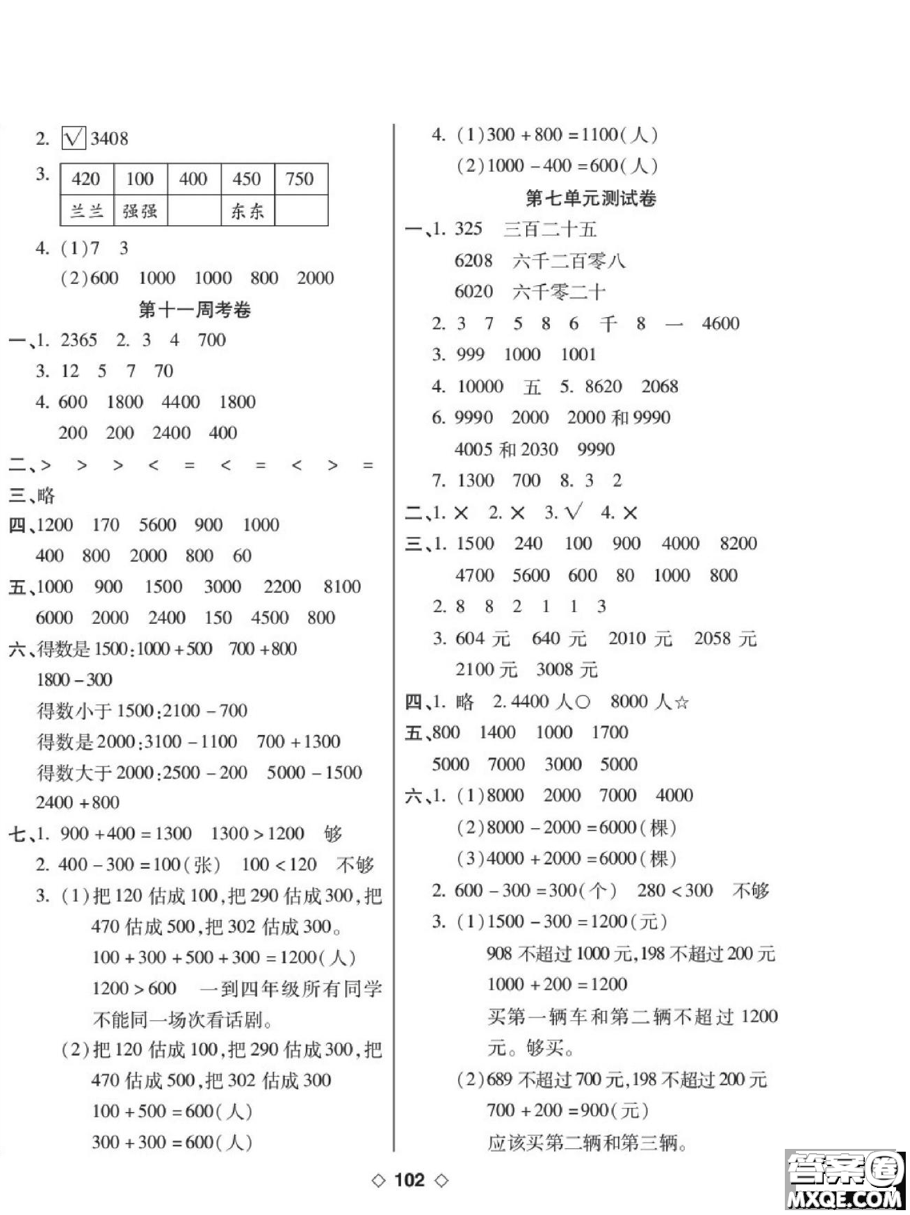 世界圖書出版公司2022考易百分百周末提優(yōu)訓(xùn)練數(shù)學(xué)2年級下RJ人教版答案