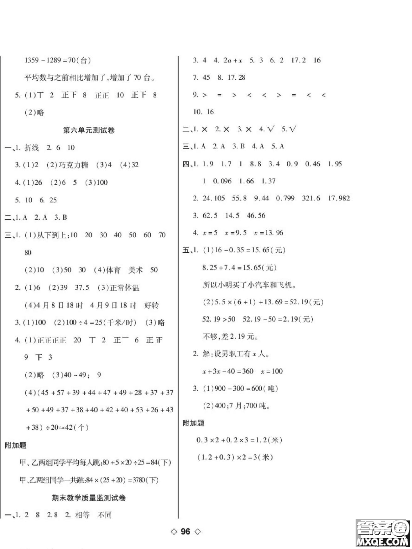 世界圖書出版公司2022考易百分百周末提優(yōu)訓(xùn)練數(shù)學(xué)4年級(jí)下BS北師版答案