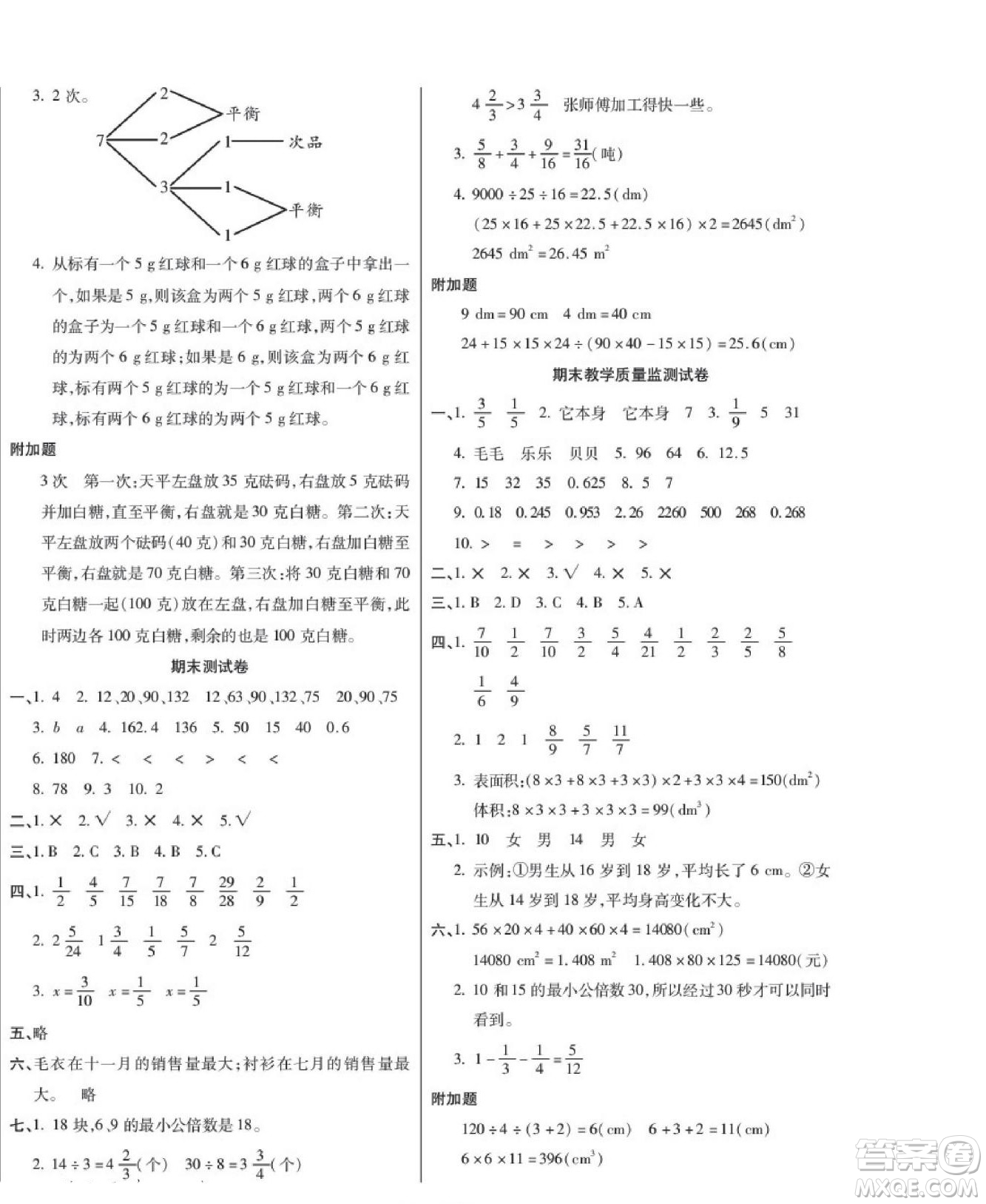 世界圖書出版公司2022考易百分百周末提優(yōu)訓(xùn)練數(shù)學(xué)5年級(jí)下RJ人教版答案