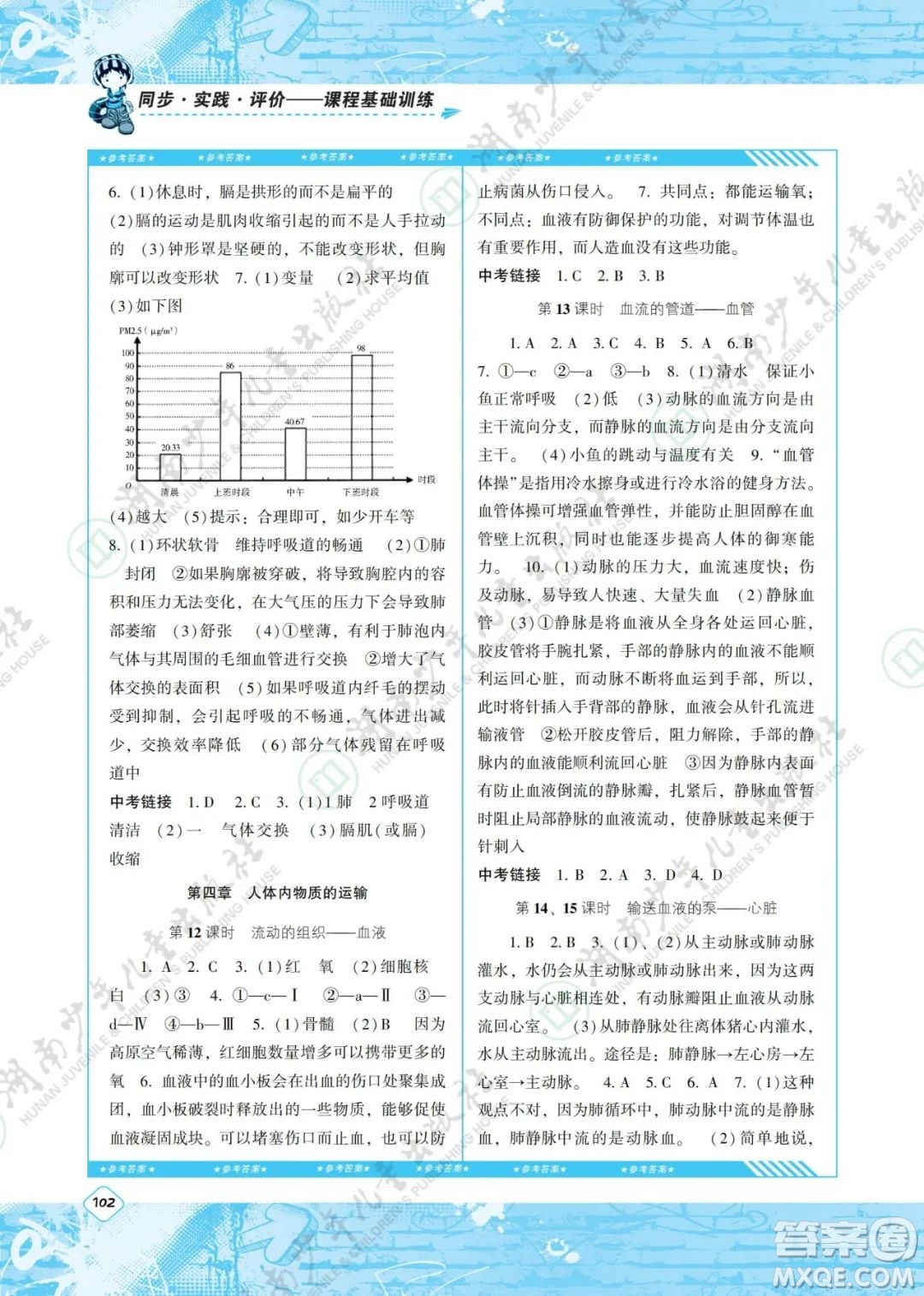 湖南少年兒童出版社2022課程基礎(chǔ)訓(xùn)練七年級生物下冊人教版答案