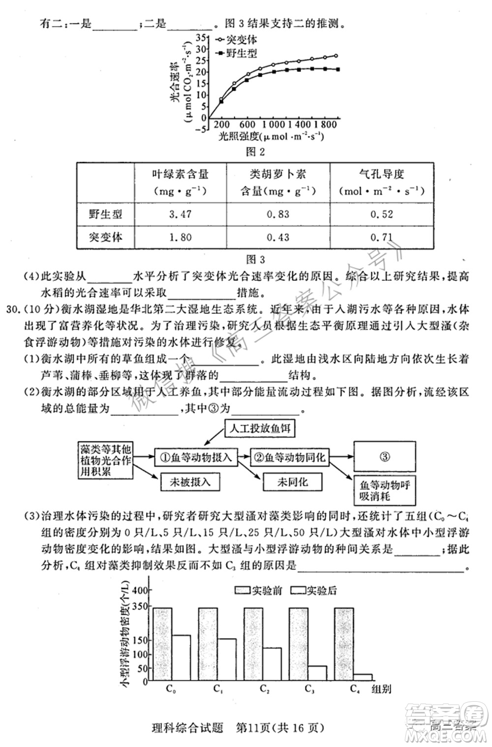 湘豫名校聯(lián)考2022年3月高三理科綜合試題及答案