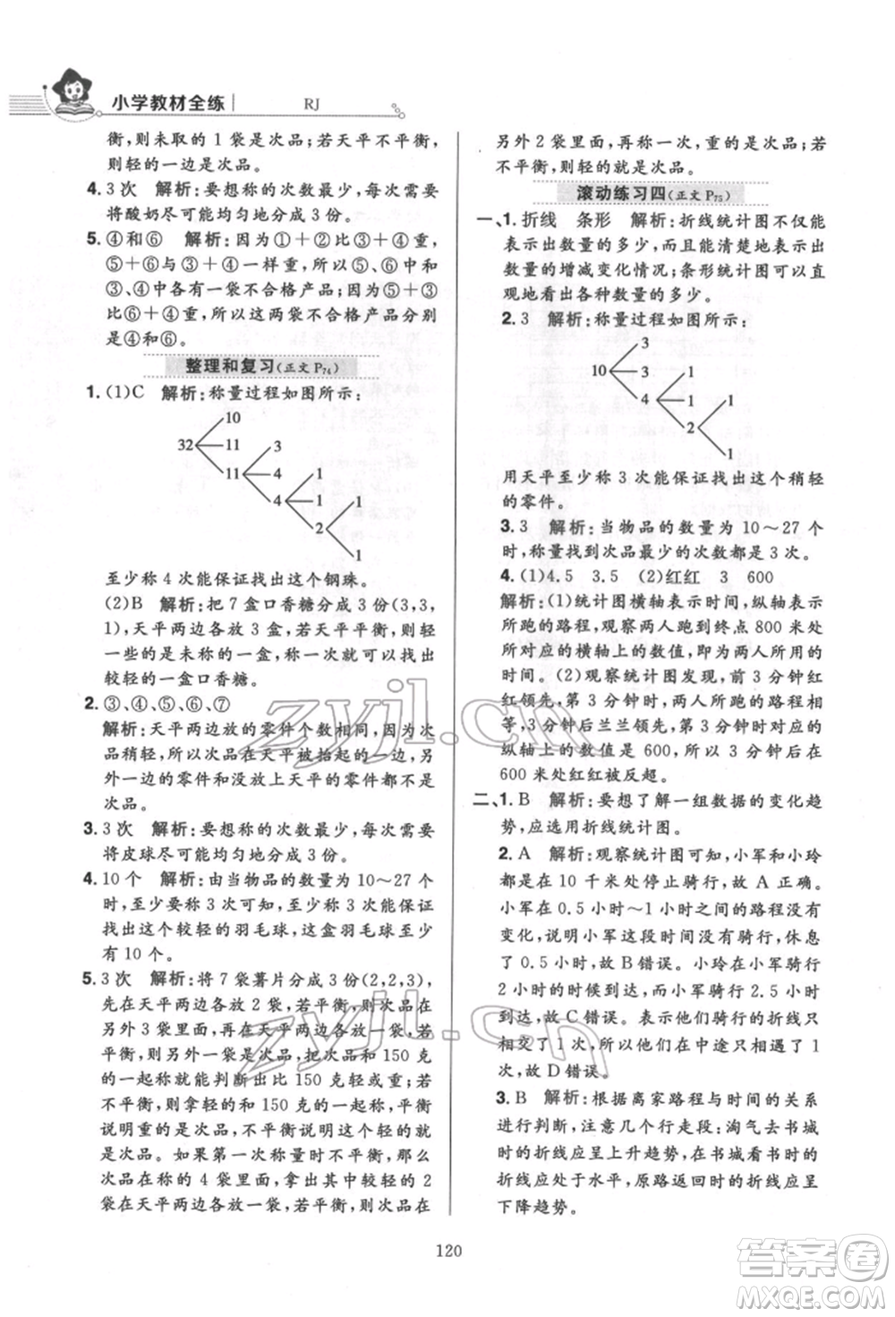 陜西人民教育出版社2022小學(xué)教材全練五年級數(shù)學(xué)下冊人教版參考答案