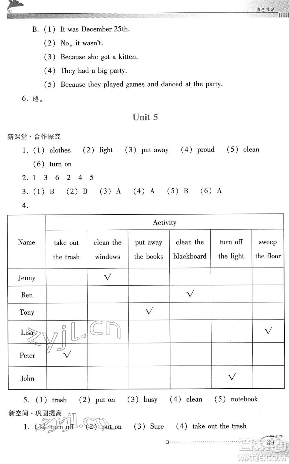 廣東教育出版社2022南方新課堂金牌學(xué)案六年級(jí)英語下冊(cè)粵教人民版答案