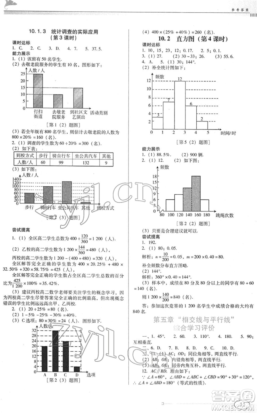 廣東教育出版社2022南方新課堂金牌學案七年級數(shù)學下冊人教版答案