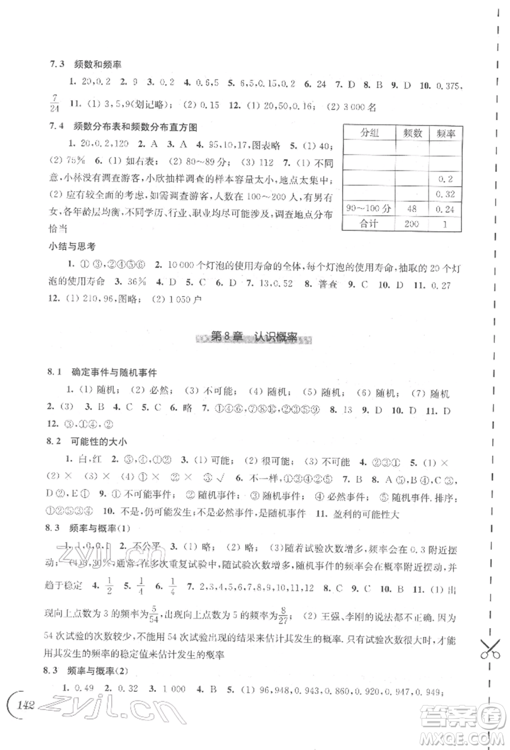 江蘇鳳凰科學(xué)技術(shù)出版社2022同步練習(xí)數(shù)學(xué)八年級下冊蘇科版參考答案