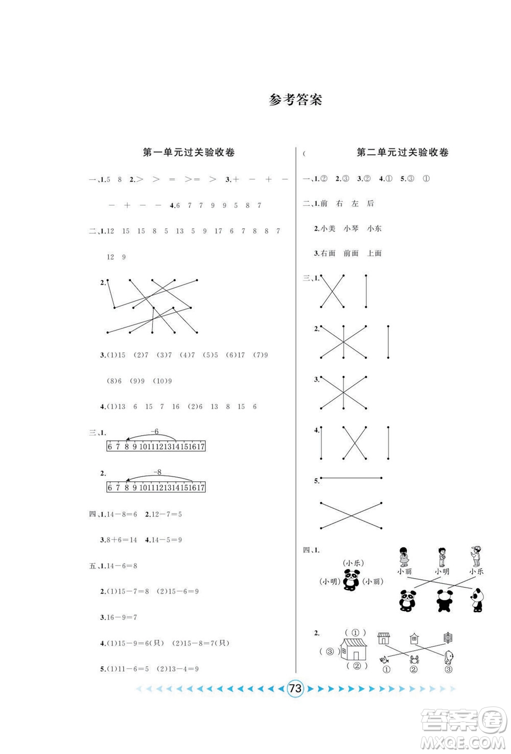 吉林出版集團(tuán)股份有限公司2022優(yōu)卷總動員數(shù)學(xué)一年級下冊北師版答案