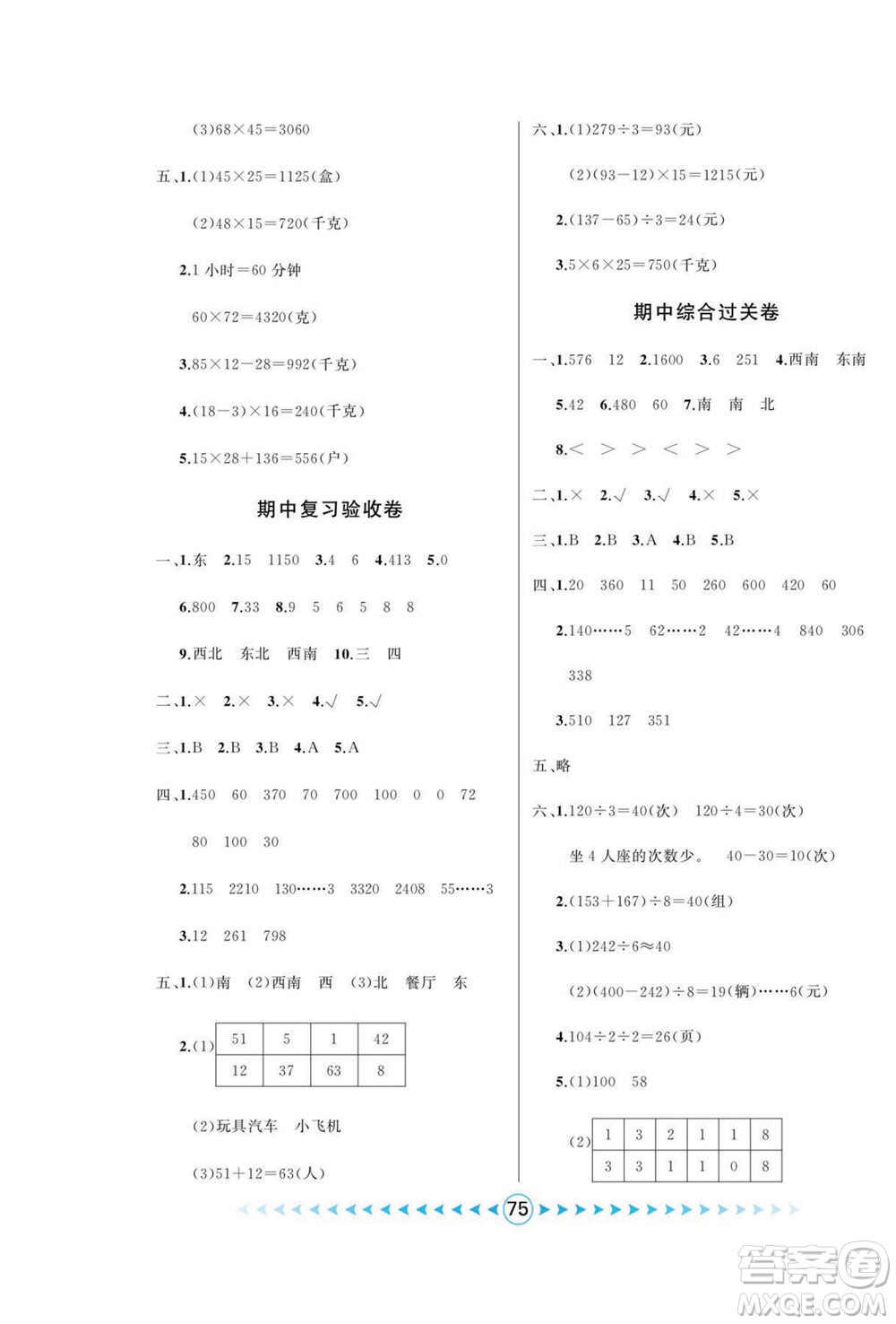 吉林出版集團股份有限公司2022優(yōu)卷總動員數(shù)學三年級下冊人教版答案