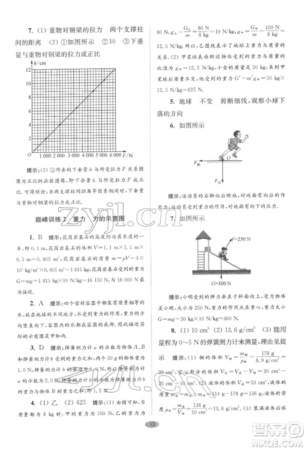 江蘇鳳凰科學(xué)技術(shù)出版社2022小題狂做八年級物理下冊蘇科版巔峰版參考答案