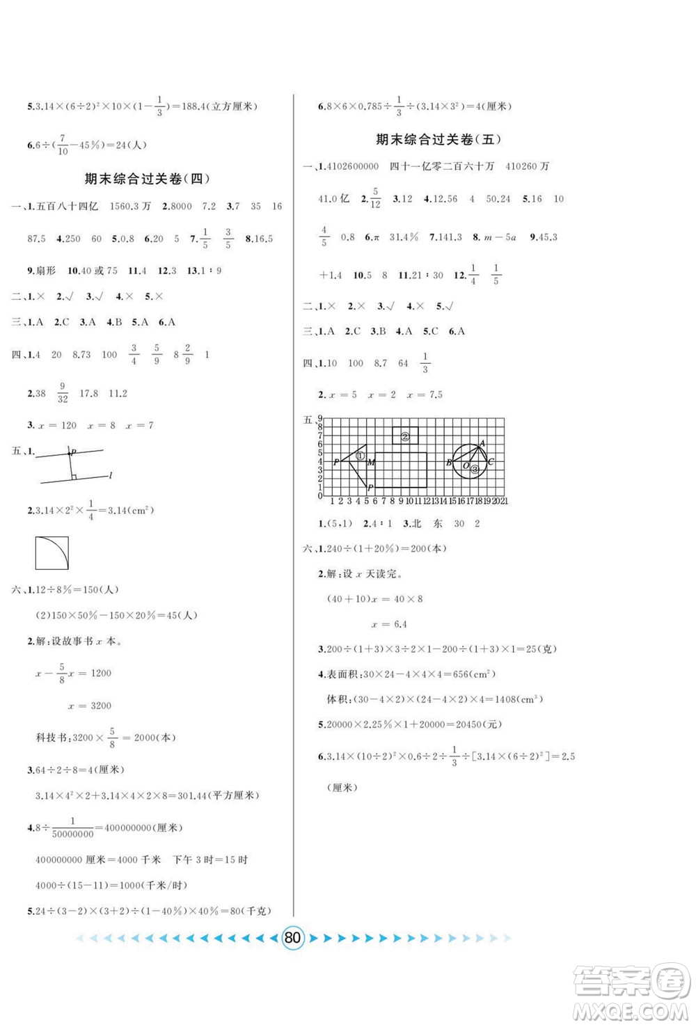 吉林出版集團股份有限公司2022優(yōu)卷總動員數(shù)學六年級下冊人教版答案