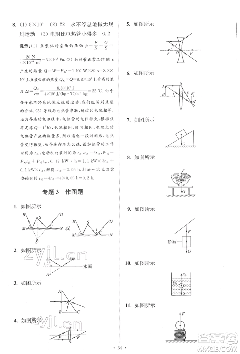 江蘇鳳凰科學技術出版社2022小題狂做中考物理通用版提優(yōu)版參考答案