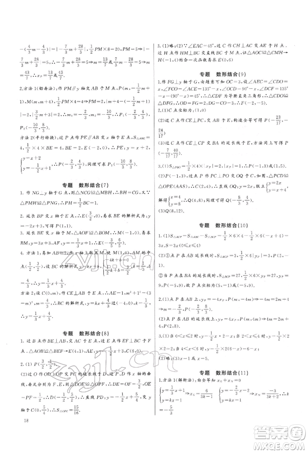 長江少年兒童出版社2022思維新觀察培優(yōu)講練八年級下冊數(shù)學(xué)人教版參考答案